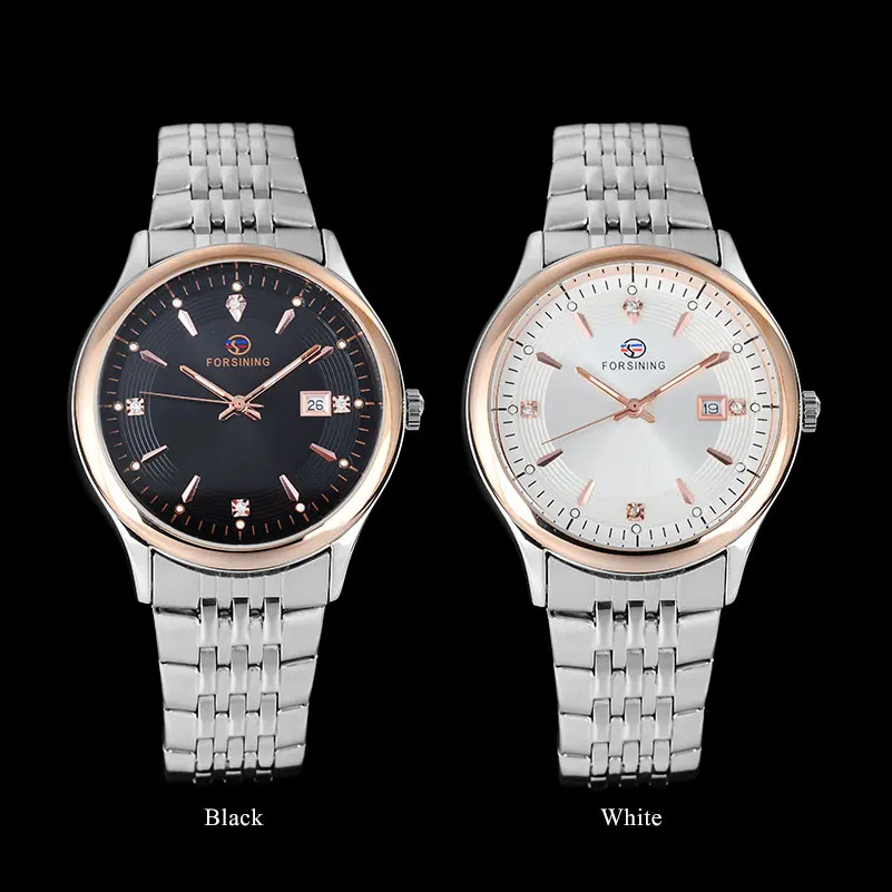 FORSINING Mens Quartz Watches Complete Calendar Auto Date Stainless Steel Strap Men Watch Mutli-color Relogio Masculino | Наручные часы