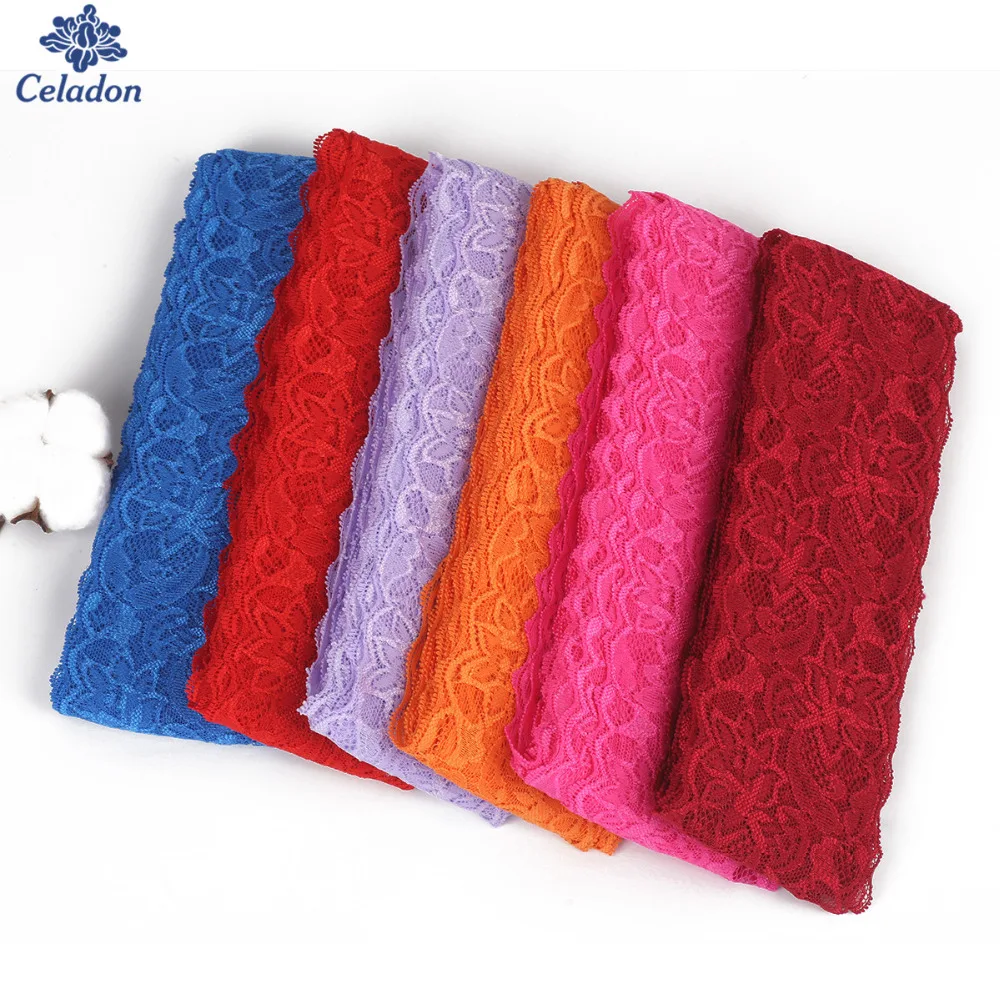5 Yards/lot 18 Colors Elastic Lace Ribbon Trim Fabric 8cm width For DIY Garment Accessories Sewing Wedding Decoration | Дом и сад
