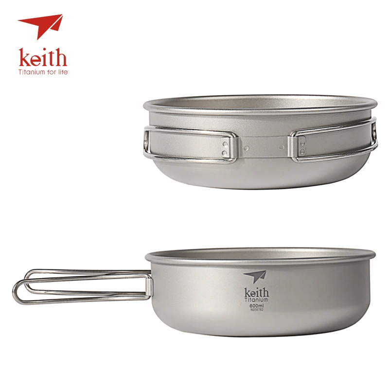 Титановые миски Keith, походная посуда, столовые приборы, походные, походные, для пикника, миски со складными ручками, 300 мл/400 мл/500 мл/600 мл