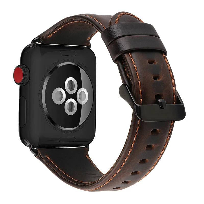 Аксессуары для часов из натуральной кожи для Apple Watch Band 44 мм 40 мм Apple Watch Band 42 мм 38 мм серия 4 3 2 1 ремешок для часов correa