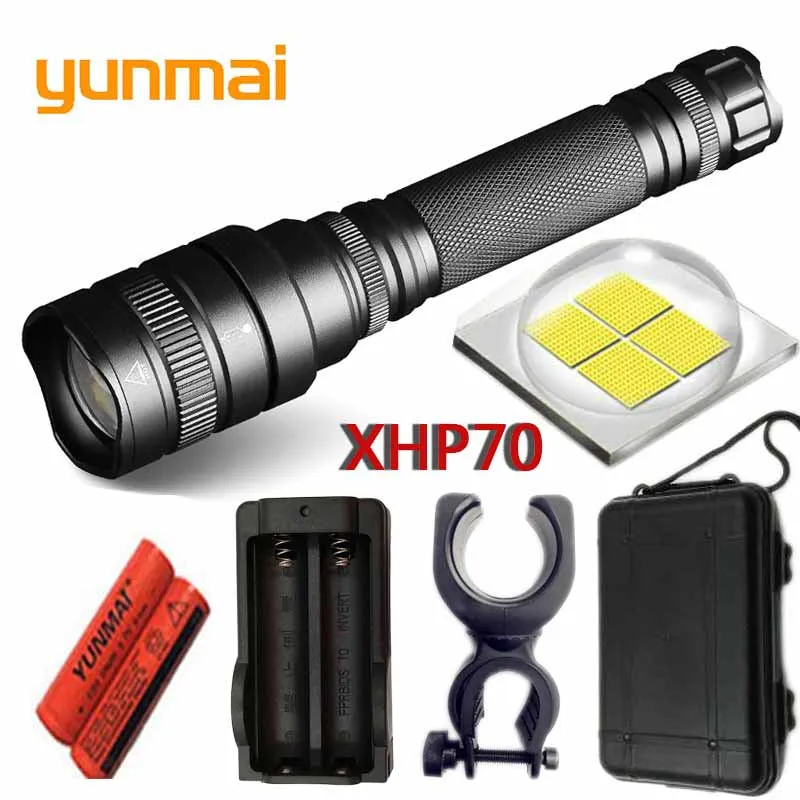 

Фонарик xlamp XHP70.2, 6 в, 29 Вт, с чипом 4292lm, 2019 аккумулятора
