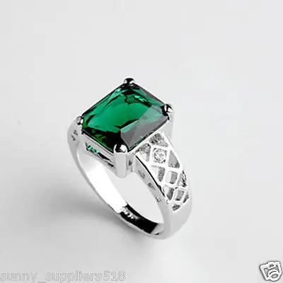 Free Shipping >> Fashion people Green crystal retro hollow ring 6#-8# | Украшения и аксессуары