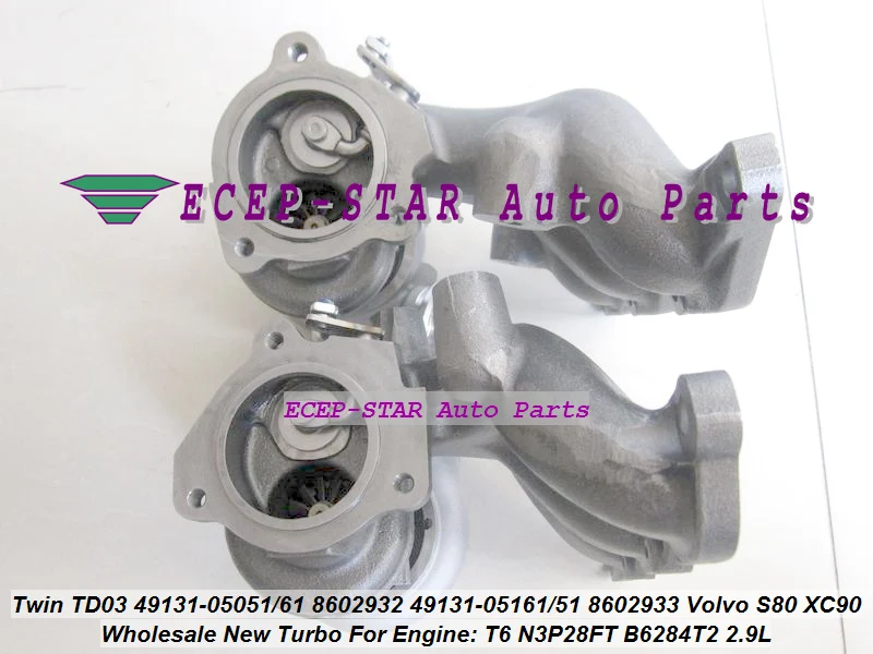 Twin Turbo 49131 05051 05061 05151 05161 8602933 8658624 для Volvo S80 XC90 N3P28FT B6284T B6284T2 2.9L 2000 |turbo turbo turbo|turbo volvovolvo |