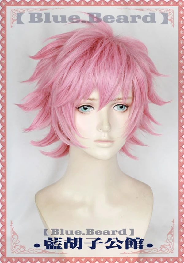 Парик для косплея из аниме Моя геройская Академия короткий розовый термостойкий