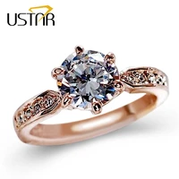 1 75ct aaa zircon engagement rings for women rose gold color wedding rings female anel austrian crystals jewelry top quality