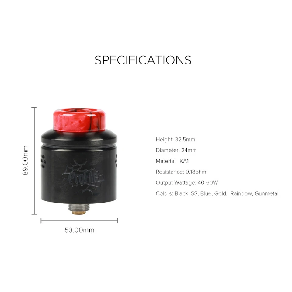 Оригинальный Tesla WYE II 215 Вт TC коробка мод с профилем RDA бак атомайзера 24 мм 510 нить