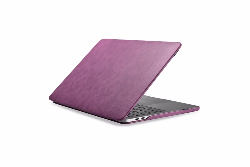 Фиолетовый Чехол для ноутбука Macbook Pro 13 A2159 A1706 A1708 Премиум из искусственной кожи защитный чехол для Macbook Pro 15 A1990 A1707 - Цвет: Фиолетовый
