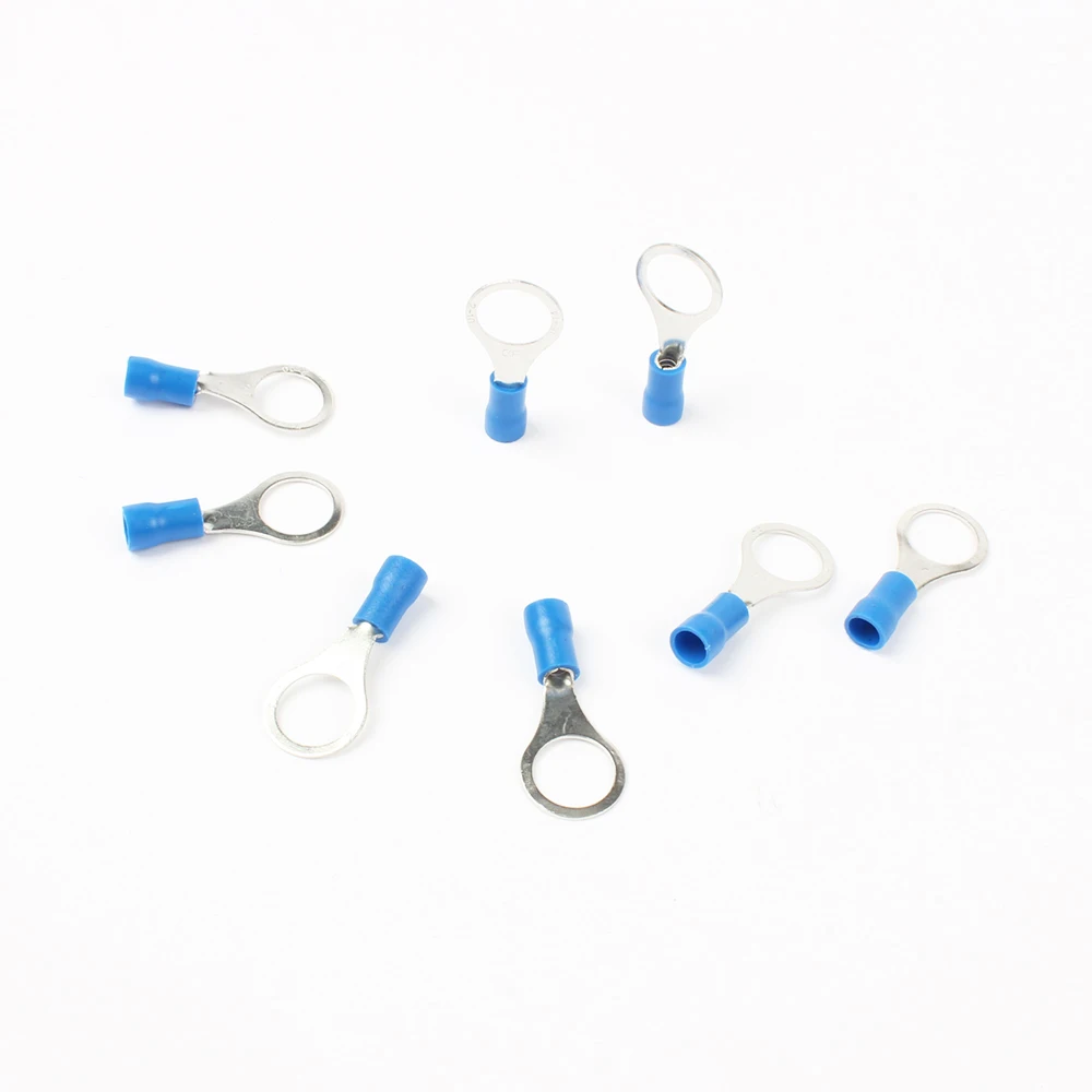 100 шт. RV2 3 4 синее кольцо изолированный клеммный кабель соединительный подходит