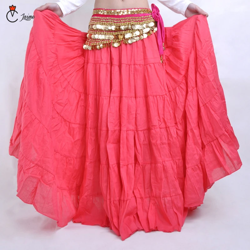 

16 Colors Gypsy Dance Full Circle Linen Skirt Tribal Belly Dance Performance Women Women Belly Dance Gypsy Skirts
