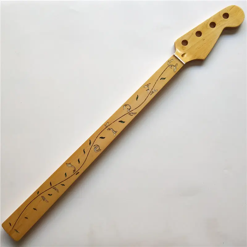 Сменная шейка для электрической бас гитары Fretless Maple с 24 ладами и глянцевой