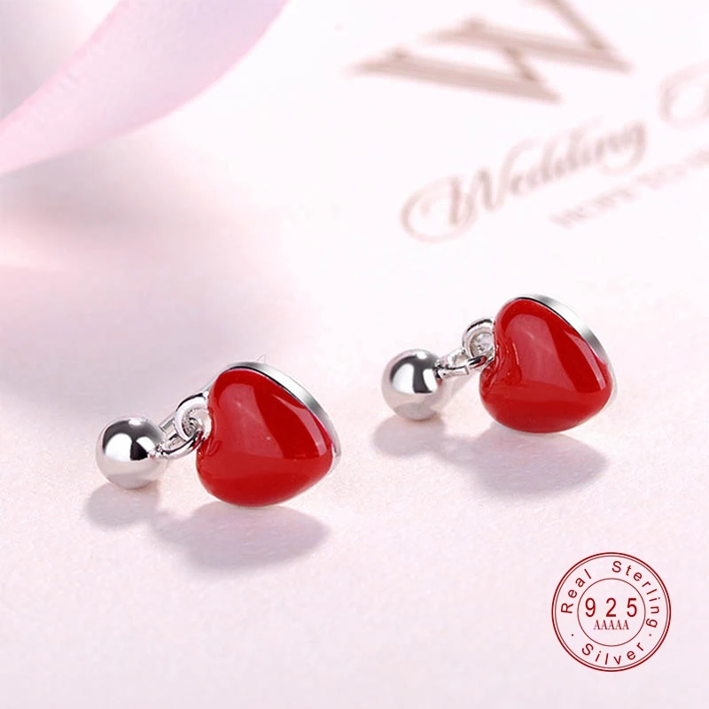 Новинка 2019 темпераментные Простые Модные Серьги серебряного цвета красные