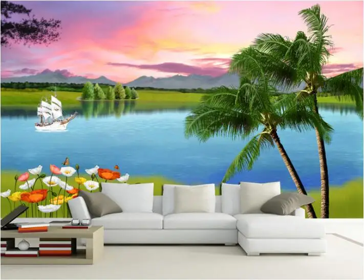 3d обои на заказ настенные нетканые наклейки стену речные пейзажи и свежий