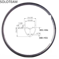 sobexc24 2424mm super light in weight 29er 650b carbon fiber 26er mtb clincher rim hookless tubeless compatible carbon wheel