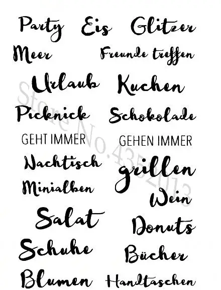 German Words Transparent Clear Silicone Stamp/Seal for DIY scrapbooking/photo album Decorative clear stamp M1139 | Дом и сад