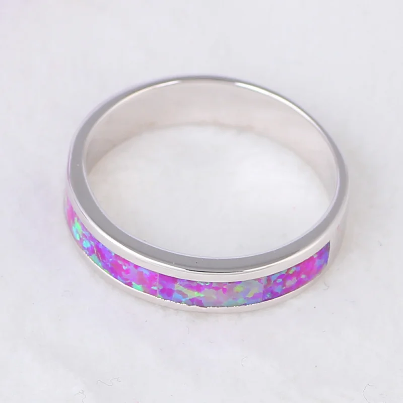 Летние Стильные великолепные кольца для женщин Розовый огненный опал серебряные