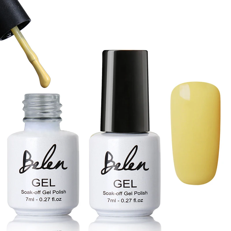 90546 Lemon Yellow Belen 7 мл Lucky color 79 цветов УФ-гель для ногтей долговечный Гель-лак УФ светодиодный светильник основа верхнее покрытие Полупостоянный лак - Цвет: 90546 Lemon Yellow