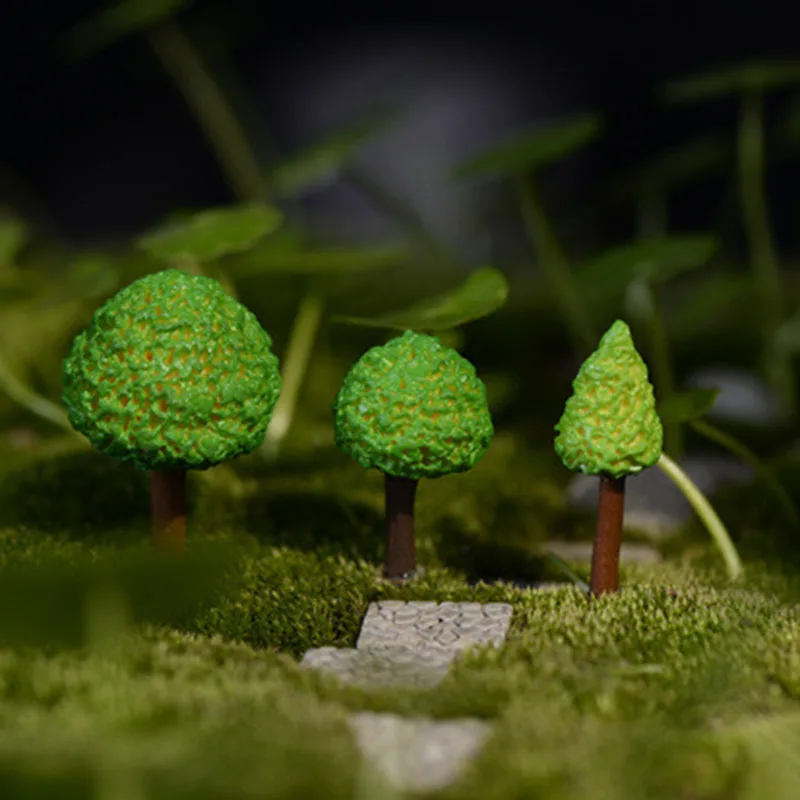 10 шт./партия моделирование зеленое дерево Волшебные садовые фигурки миниатюрные
