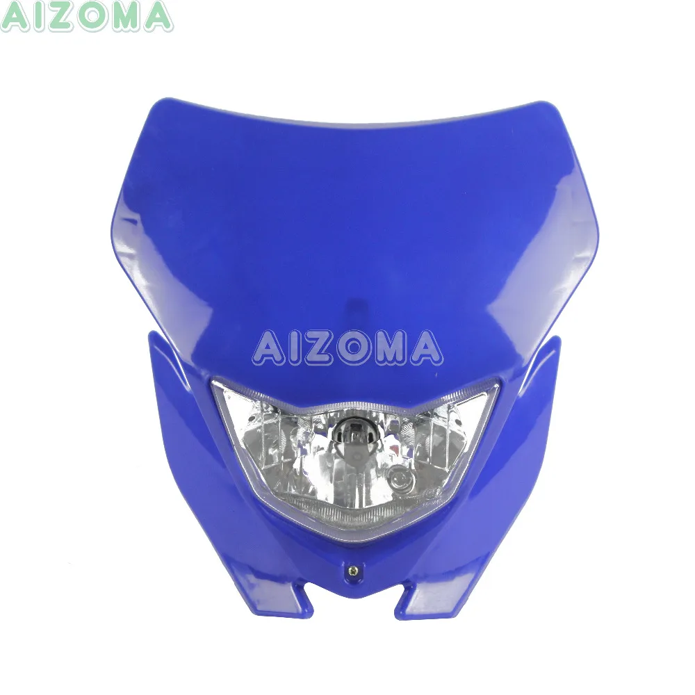 Синий крест светодиодный/лампочки, обтекаемые фары для Yamaha XT WR YZ TTR WRF 125/230/250/250F/426/450/450F супермото, универсальный