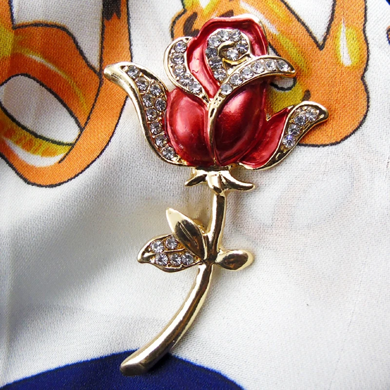 Брошь JZTOP в виде цветка с кристаллами булавка для шарфа аксессуар женщин|Броши| |