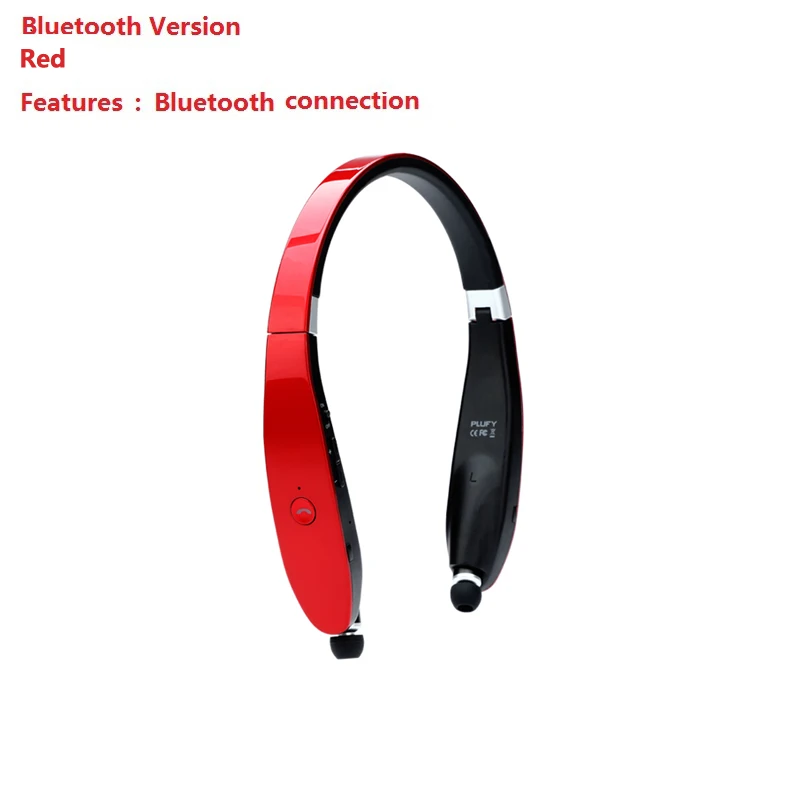 Спортивные bluetooth-наушники PLUFY, беспроводные наушники с микрофоном, стереогарнитура для бега, фитнеса, Auriculares Inalambrico - Цвет: Red