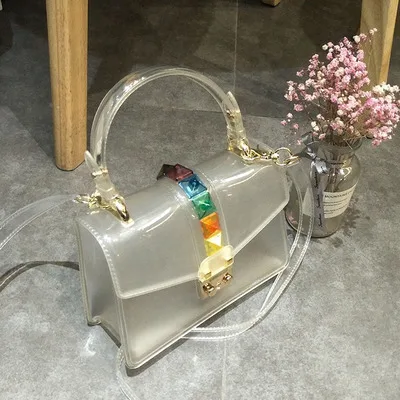 Брендовая Желейная сумка из ПВХ для женщин сумки с верхними ручками от