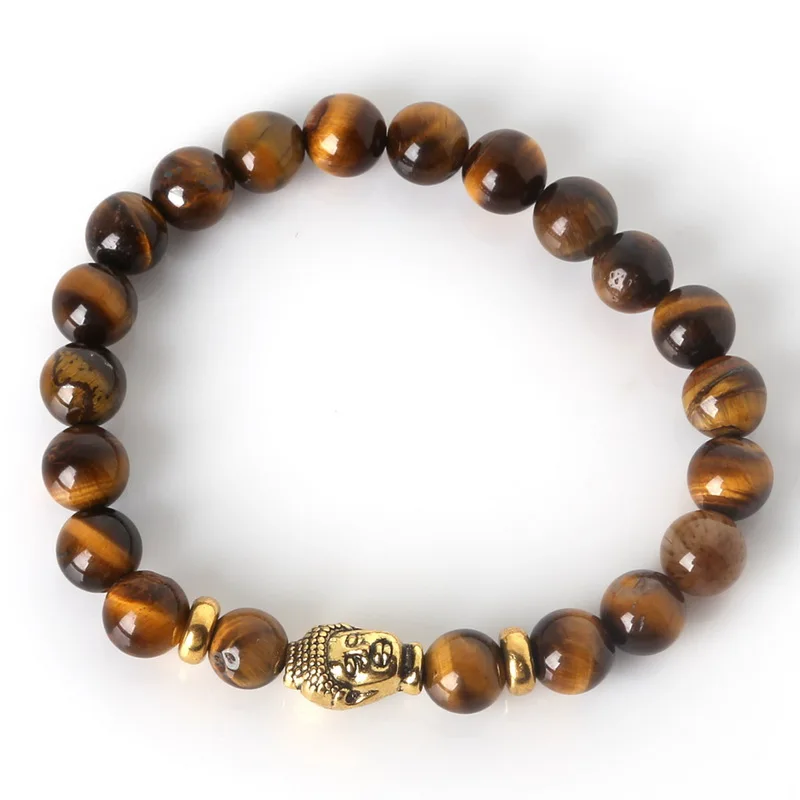 Горячая Распродажа смешанный цвет 8 мм лавовый камень старинный золотой Будда