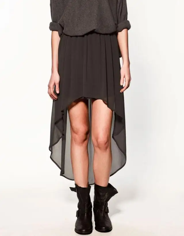 ASDS сексуальные высокие низкие весенние юбки женские спереди короткие сзади