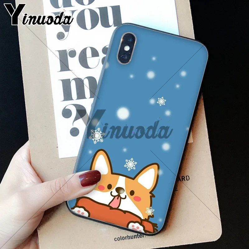 Yinuoda милый корги собака DIY печать рисунок чехол для телефона Apple iPhone 8 7 6 6S Plus X XS MAX 5