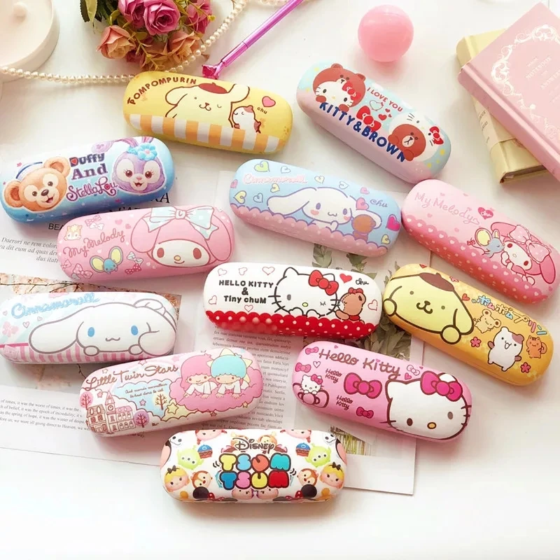 Дизайн, мультяшный Чехол для очков hello kitty для леди, детский держатель, металлическая коробка для очков, защитная коробка для очков My Melody