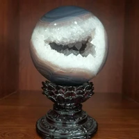 2kg beautiful natural agate crystal cave crystal ball as furniture decoration