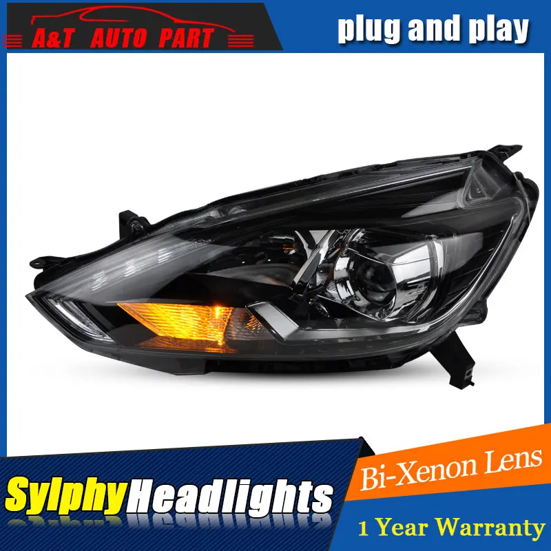 Стайлинг автомобиля светодиодный ная фара для Nissan Sylphy ные фары 2016-2018 Sentra drl H7 hid