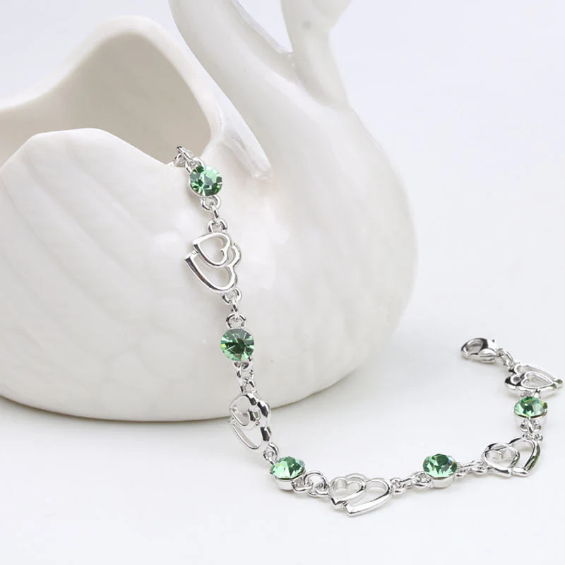 BGG New Arrive Silver Heart Pendant Charming Bracelets For Women Lover Jewelry Female Bracelet &amp Bangles Fashion Pulseras Mujer |