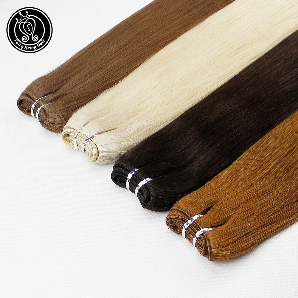Сказочные волосы remy 22 дюйма настоящие европейские прямые человеческие волосы пучки 100 г/шт. уток темно-коричневый цвет человеческие волосы remy