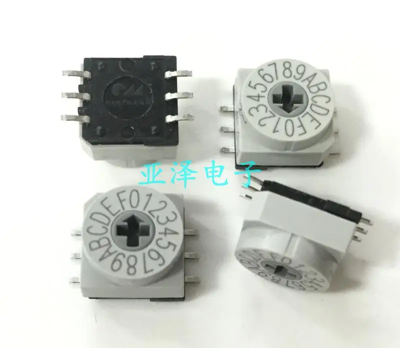 

5PCS/LOT HARTMANN Germany P65SMT 703 rotary dial switch, 16 bit 0-F chip code switch, 3:3 positive code