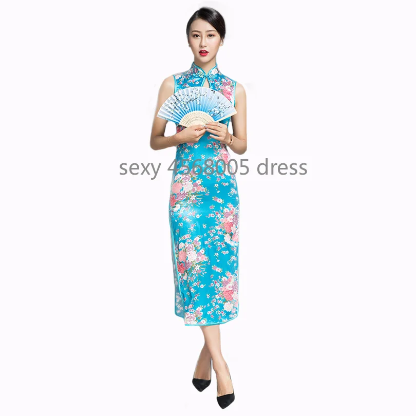 Белый женский длинный с бретелями Cheongsam Qipao китайское традиционное вечернее