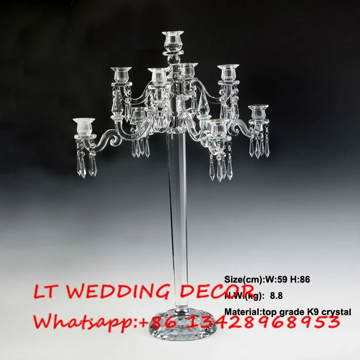 

9 arms 84cm 33inch Tall crystal candelabra candle holder wedding table centerpieces dinner table decoration