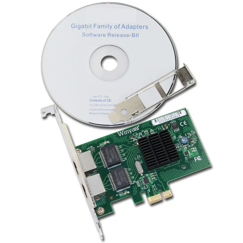 PCI E X1 2 портовый 10/100/1000 Мбит/с двухпортовый гигабитный LAN сетевой адаптер NIC для