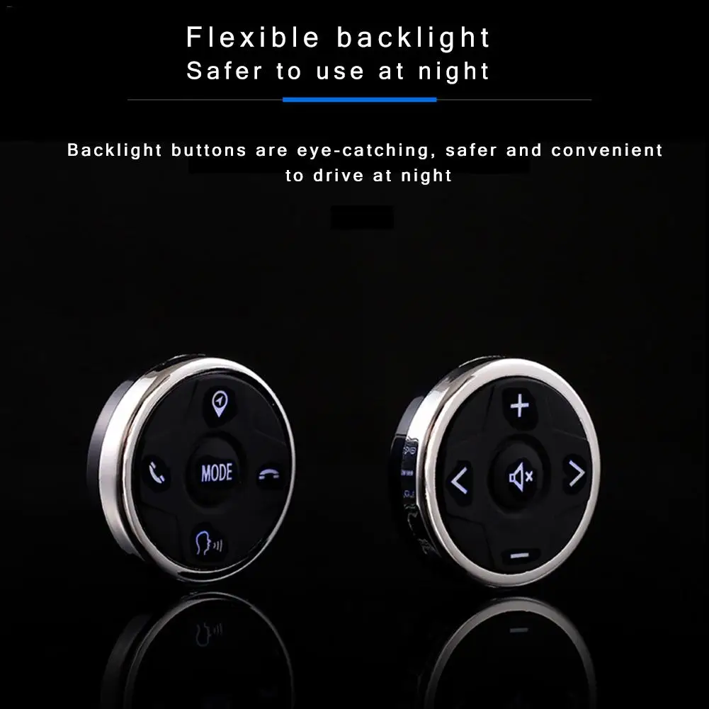 

Universal Car Steering Wheel Controller Music Wireless DVD GPS Navigation Steering Wheel Radio Remote Control Buttons Black