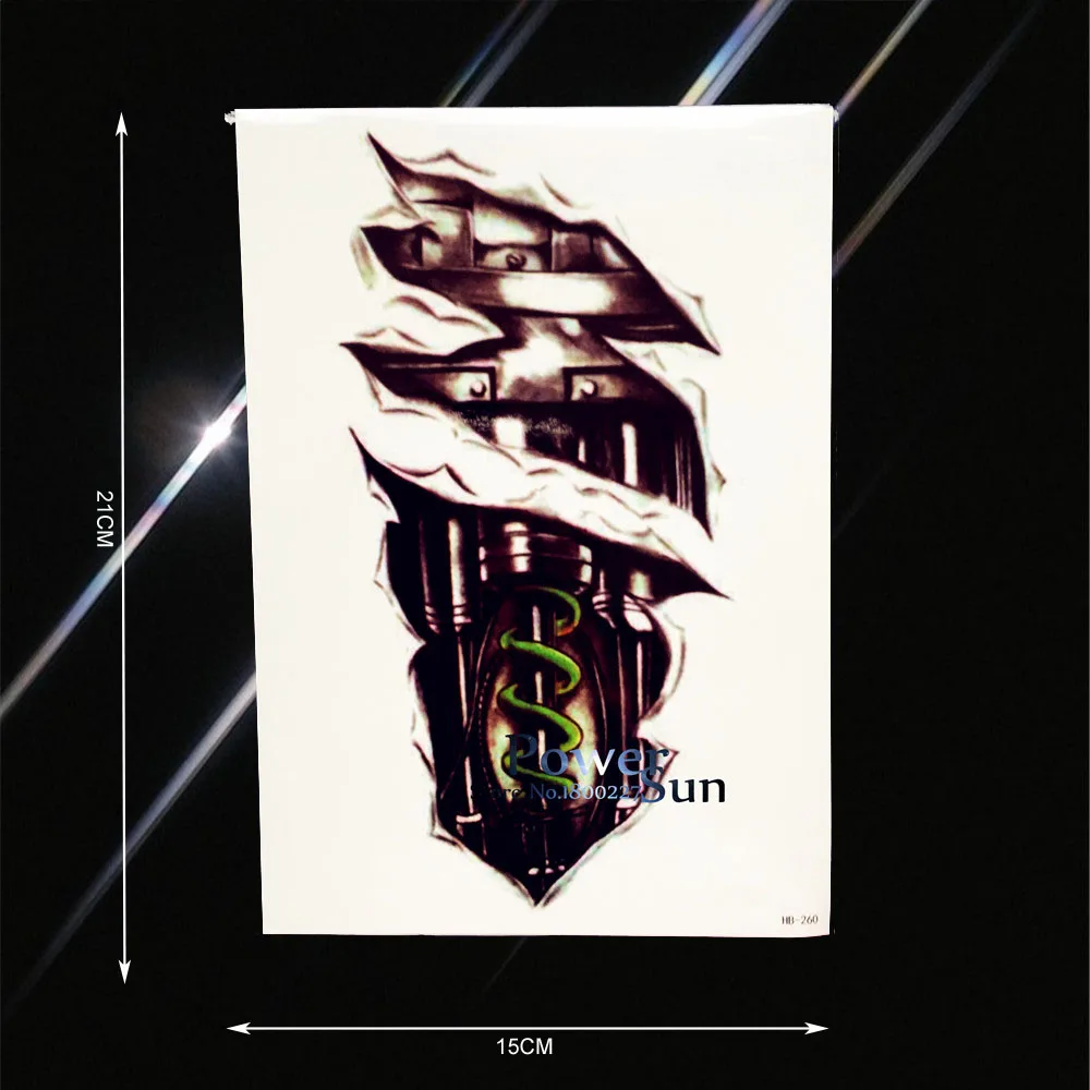 

3D Mechanical Robot Arm Temporary Tattoo Sticker For Men Women Tattoo Sleeve Waterproof Body Leg Art Tattoo Stickers Taty PHB260