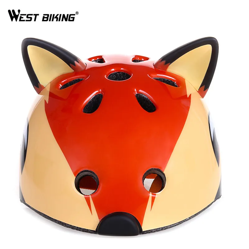 Детский велосипедный шлем WEST BIKING Сверхлегкий с мультяшным рисунком животного