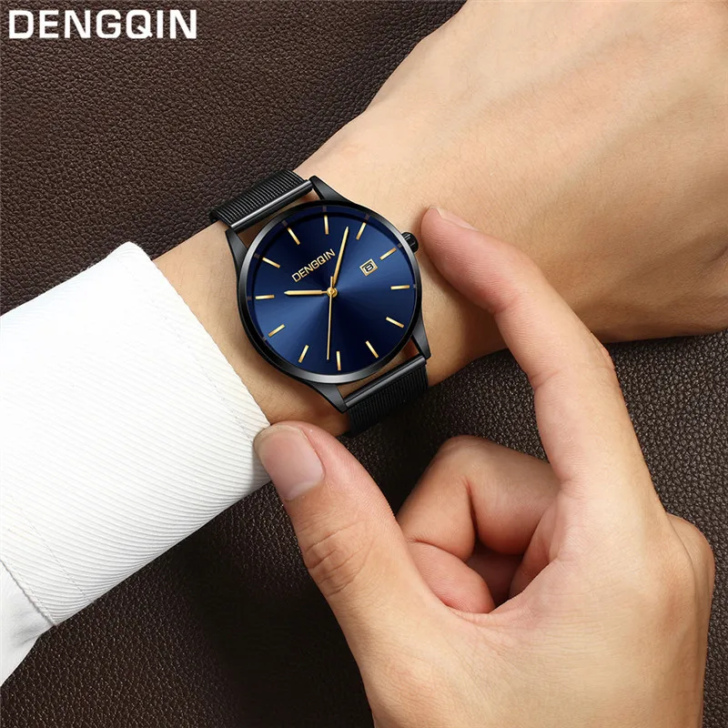 

Fashion Mens Business Male Watch Classic Quartz Stainless Steel Date Wrist Watch mens watches top brand luxury Wholesale
