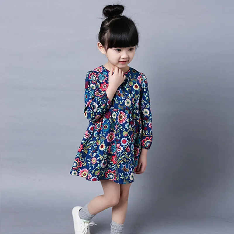 Fashion 2-7Y Toddler Kids Girls Long Sleeve Floral Dress Casual Party Wedding Tutu | Детская одежда и обувь