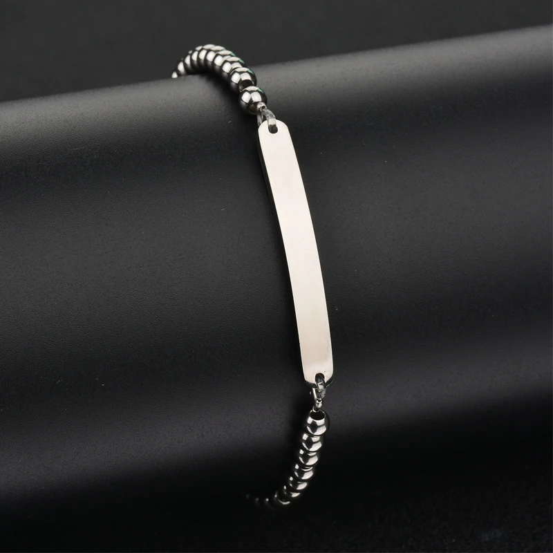 Высокое Качество Модные женские браслеты из нержавеющей стали бисера никогда не