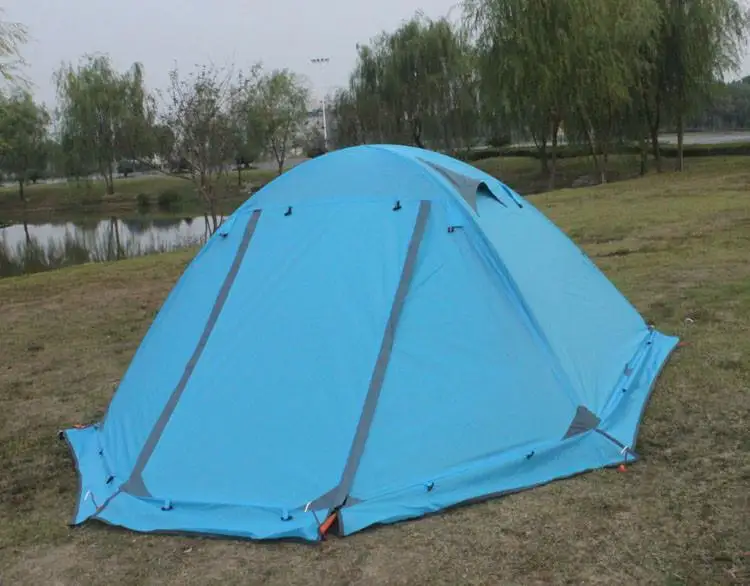 Flytop кемпинговая палатка на открытом воздухе 2 человека двухслойная алюминиевая палка анти снег и Водонепроницаемый Открытый Семейный Тент со снежной юбкой