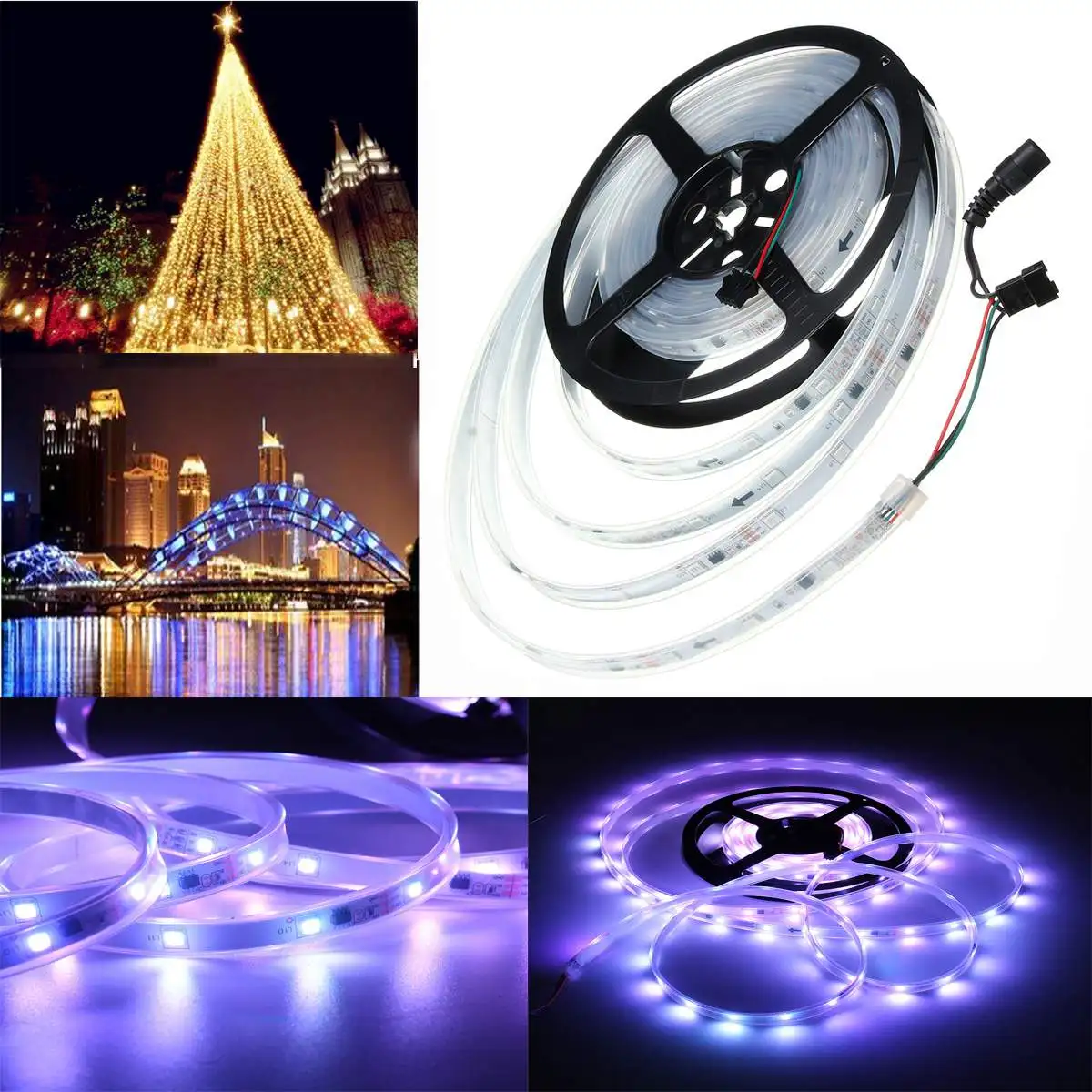 Smuxi водонепроницаемый 5 м 6803 IC 150 светодиодный RGB светодиодный светильник DC12 5050 SMD Dream color FR пульт дистанционного управления UK/AU/EU/US Plug