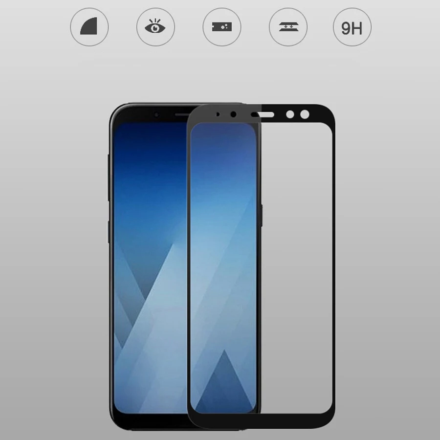 Закаленное стекло для SAMSUNG Galaxy A7 A9 2018 A6 A8 Plus A750F A9s Star Pro|Защитные стёкла и плёнки