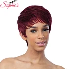 Короткие парики из человеческих волос человеческие волосы Sophie's, бразильские волосы для женщин, натуральные волнистые медовые парики, бесплатная доставка, 1B,99J 65 г