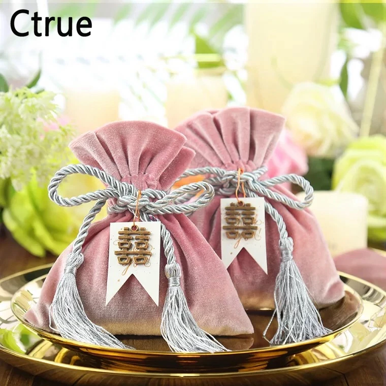 10pcs 14cmX12cm chinese style Wedding Candy Bag with Tassels Gifts Pouch Favor Bags rustic wedding favors and gifts for guest | Дом и сад