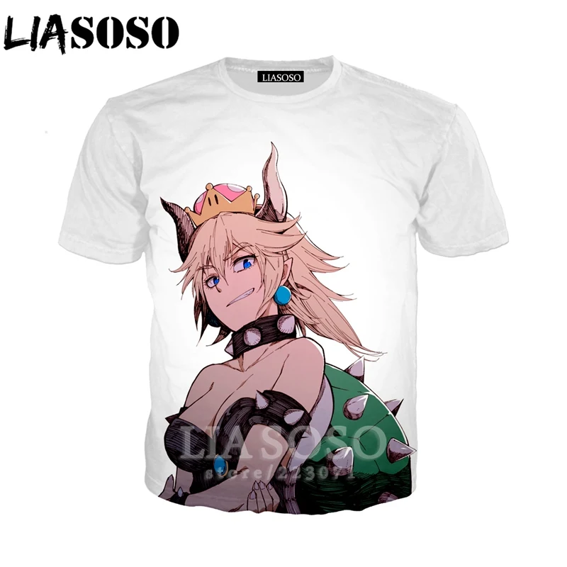 LIASOSO летняя Новинка мужская и женская модная толстовка 3D принт видео игра Bowsette