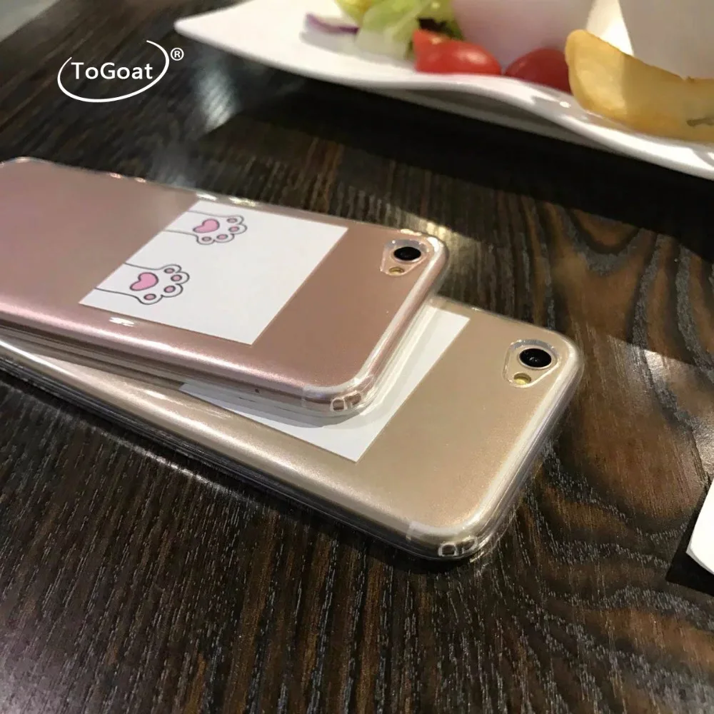 ToGoat Cute Kitty Paw Пушистые Мягкие Плюшевые Case Capa для iPhone 7 плюс Плюс 6 6s Cat След